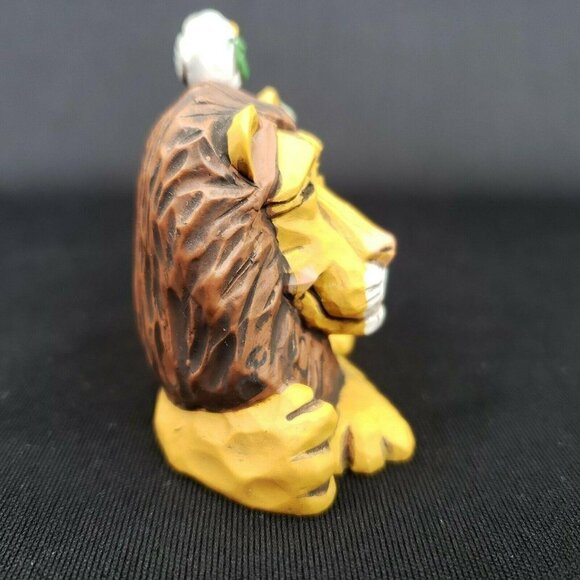 Hallmark Ornament A Time of Peace 1999 Lion Lamb Dove Carved Wood Look Vintage - Picture 5 of 11